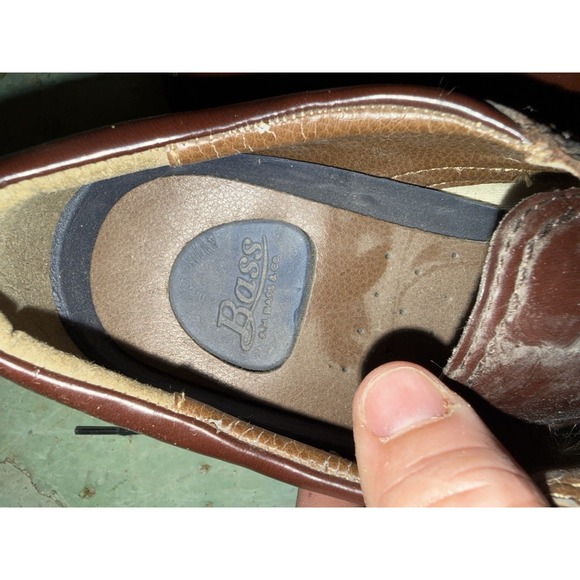 Bass Weejuns Logan Cap Toe Oxford 9.5M Brown Leather Dress Shoes - Picture 2 of 5